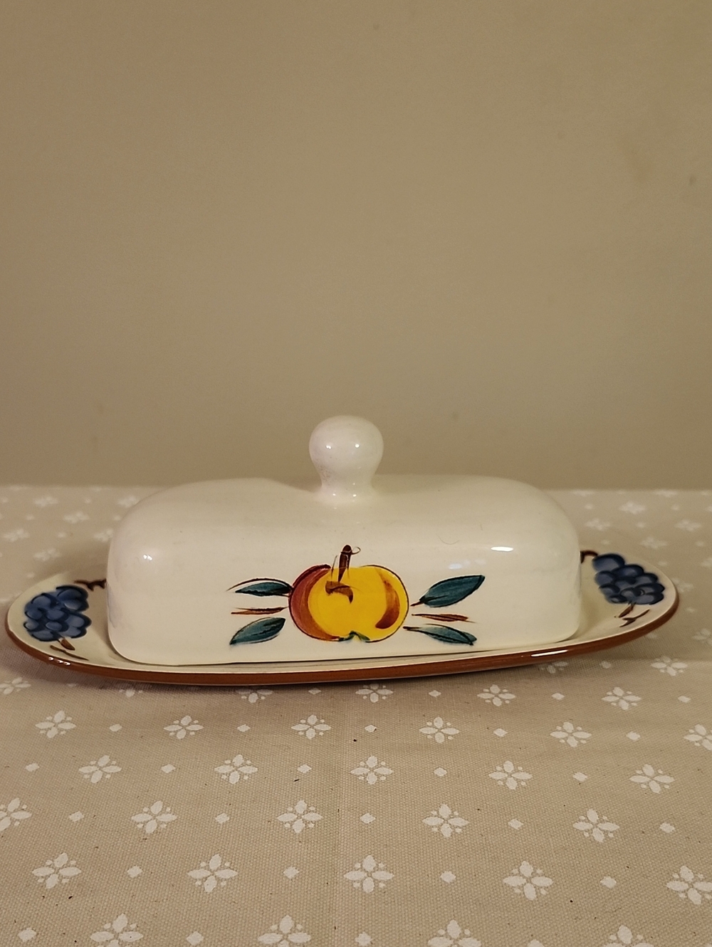 Stangl Fruit (Brown Trim) Butter Dish